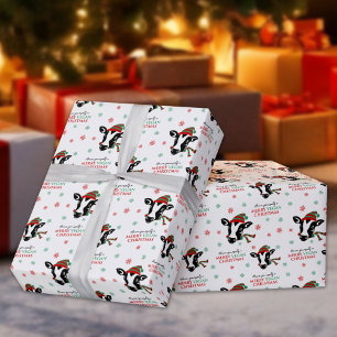 Papier Cadeau Vache mignonne Joyeux Vegan Noël