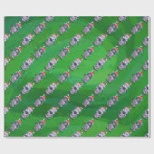 Papier Cadeau Vache Noël sur vert (Plat)