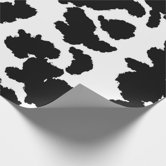 Papier Cadeau Vache Noire Et Blanche Cacher Motif De Fourrure (Coin)