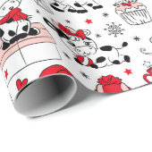 Papier Cadeau Vache Sainte C'est Noël (Coin rond)