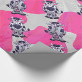 Papier Cadeau Vache Sauvage Rose et Blanche (Coin)