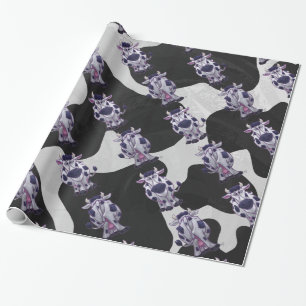 Papier Cadeau Vache Wild Me Noir et Blanc
