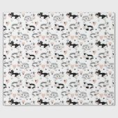 Papier Cadeau Vaches caricaturales mignonnes (Plat)