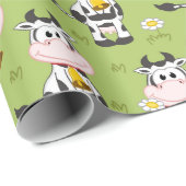 Papier Cadeau Vaches de campagne (Coin rond)