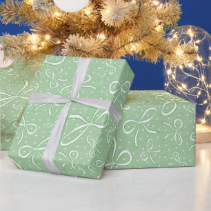 Papier Cadeau Vaches de coquette verte délicates
