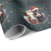 Papier Cadeau Vaches de Noël mignonnes (Coin rond)