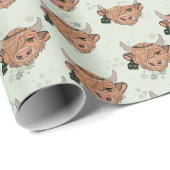 Papier Cadeau Vaches des montagnes de Noël (Coin rond)