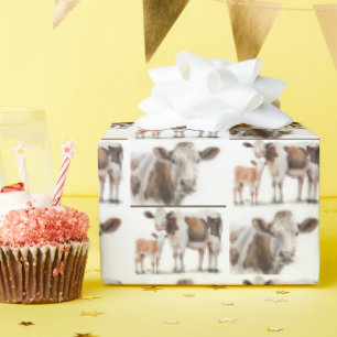 Papier Cadeau Vaches et veaux aquarelles