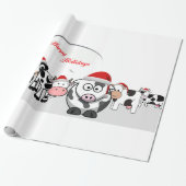 Papier Cadeau Vaches mignonnes à Noël bonnes fêtes (Déroulé)
