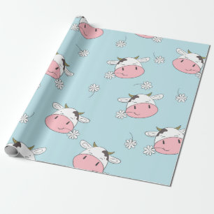 Papier Cadeau Vaches mignonnes sans couture motif. dossier enfan