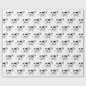 Papier Cadeau Vaches mûres sur blanc (Plat)