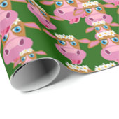 Papier Cadeau Vaches roses (Coin rond)