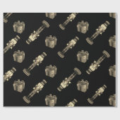 Papier Cadeau Vaches solitaires noires (Plat)