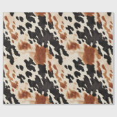 Papier Cadeau Vachette animale à la crème Brown occidentale (Plat)