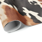 Papier Cadeau Vachette animale à la crème Brown occidentale (Coin rond)