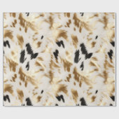 Papier Cadeau Vachette blanche blanche noire occidentale (Plat)