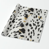 Papier Cadeau Vachette blanche noire (Déroulé)