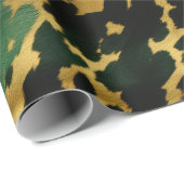 Papier Cadeau Vachette de cow-girl du sud-ouest de l'or vert (Coin rond)