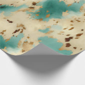 Papier Cadeau Vachure d'or blanc turquoise (Coin)