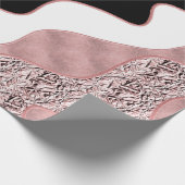Papier Cadeau Vague Abstraite rose Gold Rose Glam moderne tendan (Coin)
