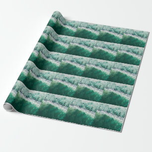 Papier Cadeau Vague aérienne turquoise : tir de drone