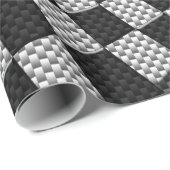 Papier Cadeau Vague de emballage Checkered de drapeau de style (Coin rond)