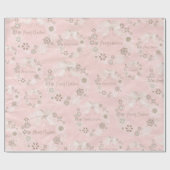 Papier Cadeau Vague de Noël rose (Plat)