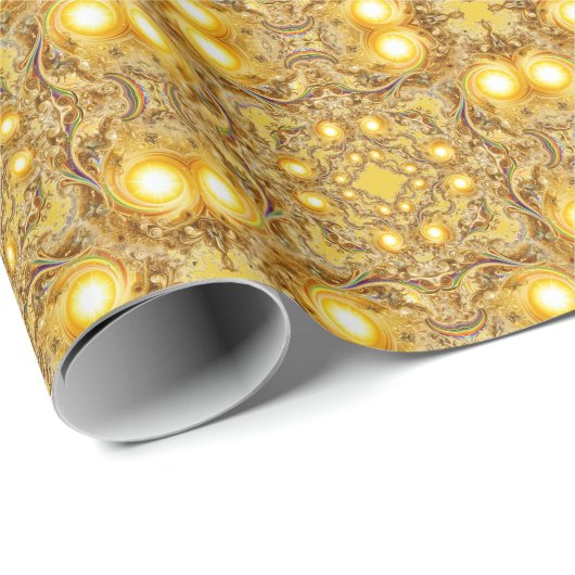 Papier Cadeau Vague d'or (Coin rond)