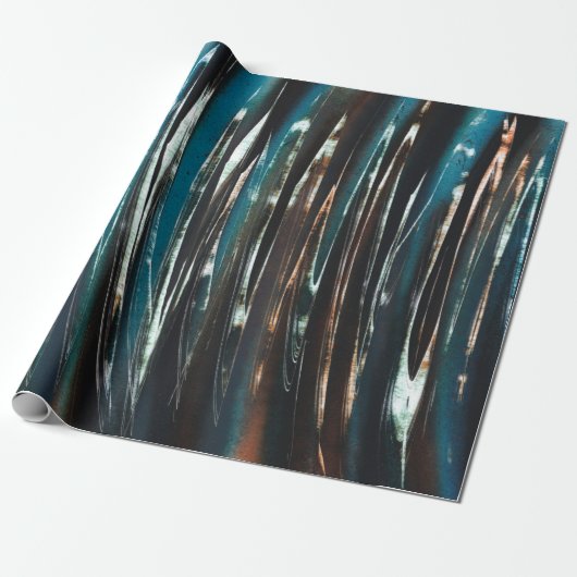 Papier Cadeau Vague en bleu foncé (Déroulé)