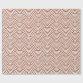 Papier Cadeau Vague japonaise Seigaiha | Cool Boho Terracotta (Plat)