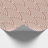 Papier Cadeau Vague japonaise Seigaiha | Cool Boho Terracotta (Coin)