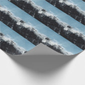 Papier Cadeau Vague marine : design peint à la main (Coin)