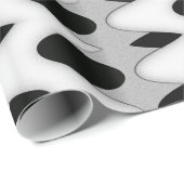 Papier Cadeau Vague noire et blanche (Coin rond)