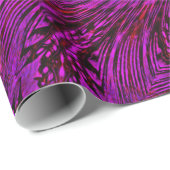 Papier Cadeau Vague noire rose Kaleidoscope Art (Coin rond)