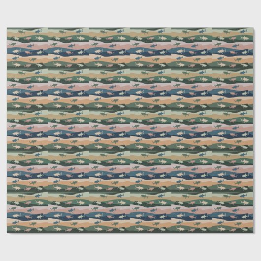 Papier Cadeau VAGUE vintage SHARK (Plat)