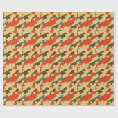 Papier Cadeau Vagues à échelles japonaises : Or rouge. (Plat)