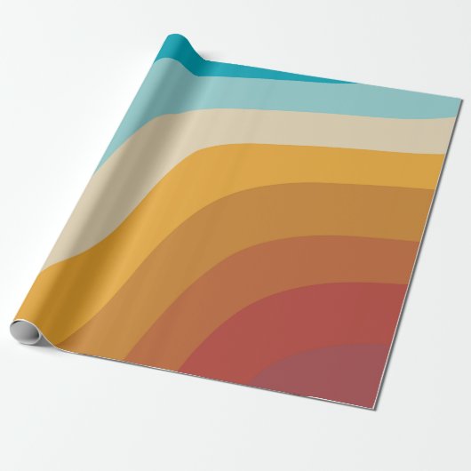 Papier Cadeau Vagues Abstraites Arc-en-ciel coloré (Déroulé)