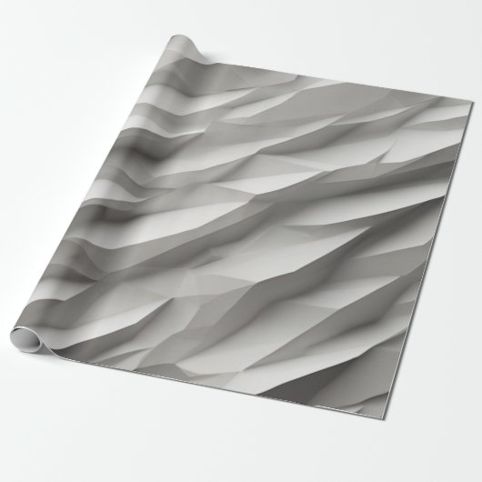 Papier Cadeau Vagues Abstraites dans les tons blancs (Déroulé)
