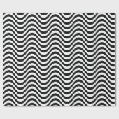 Papier Cadeau Vagues amusantes en noir et blanc (Plat)
