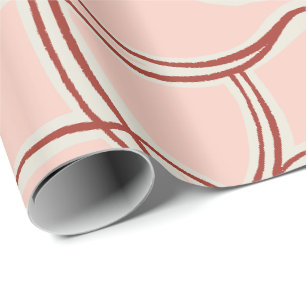 Papier Cadeau Vagues apaisantes rose tropical poussiéreux