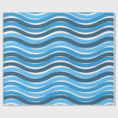 Papier Cadeau Vagues bleues (Plat)