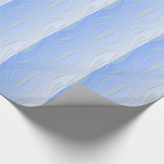 Papier Cadeau Vagues Bleues Douces Abstraites (Coin)