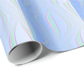 Papier Cadeau Vagues Bleues Douces Abstraites (Coin rond)
