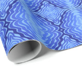 Papier Cadeau Vagues bleues réfléchissantes Moderne Design abstr (Coin rond)