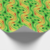 Papier Cadeau vagues chromées vertes et dorées (Coin)