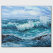 Papier Cadeau Vagues dans l'océan. Impressionnisme moderne, mode (Plat)