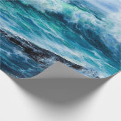 Papier Cadeau Vagues dans l'océan. Impressionnisme moderne, mode (Coin)
