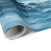 Papier Cadeau Vagues dans l'océan. Impressionnisme moderne, mode (Coin rond)