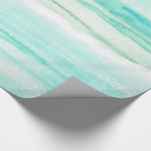 Papier Cadeau Vagues d'aqua turquoise (Coin)