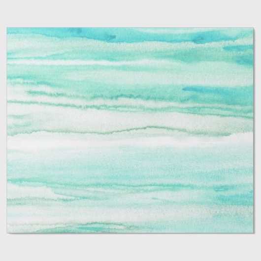 Papier Cadeau Vagues d'aqua turquoise (Plat)